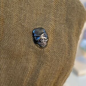 Olive Green Long Scarf with Skull embellishments